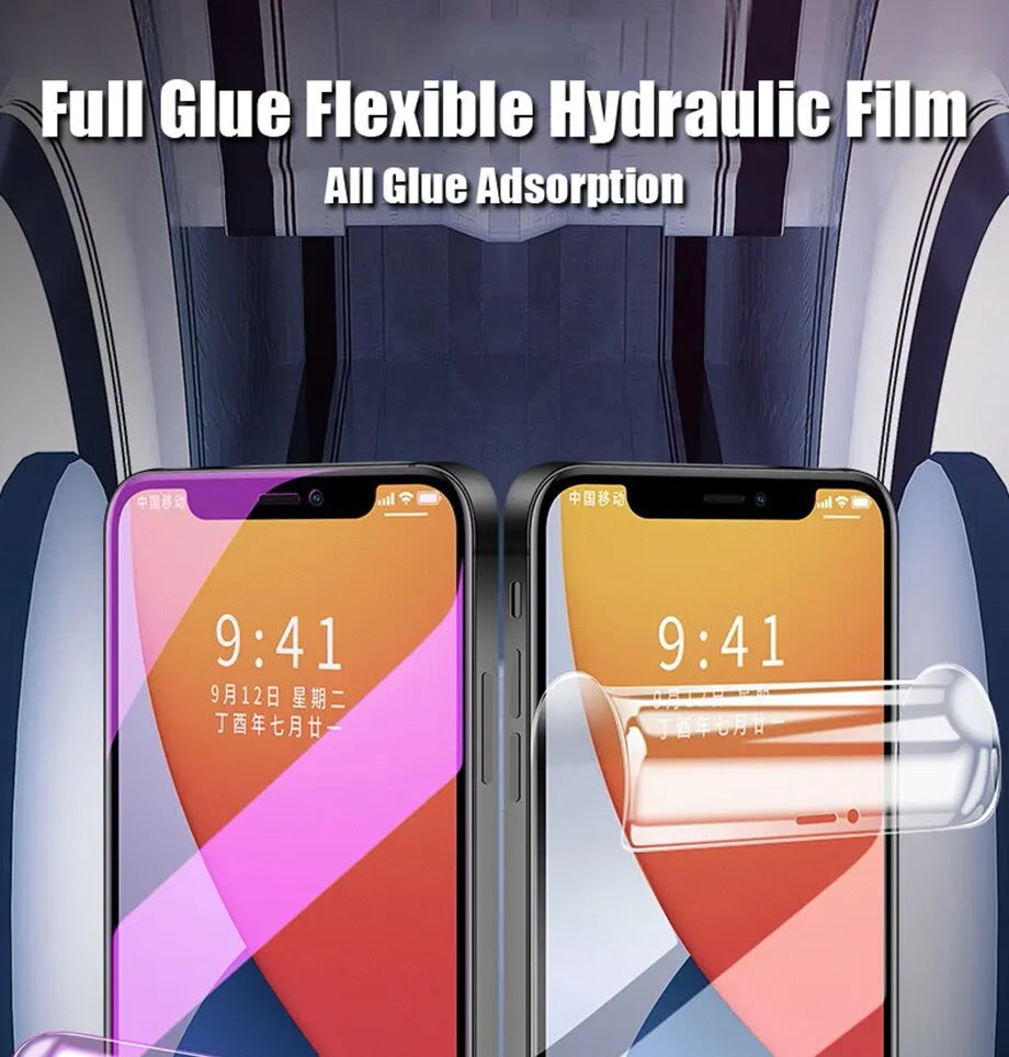 4Pcs Hydrogel Film Full Cover For iPhone 11 12 13 14 15 Pro Max Screen Protector For iPhone X XS MAX XR 6 7 8 Not Glass
