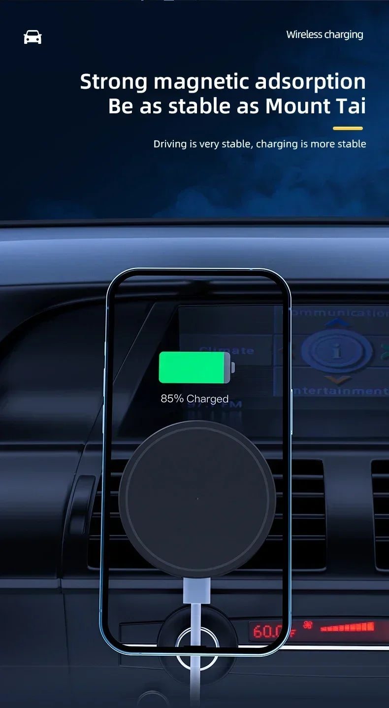 VIKEFON 30W Magnetic Car Wireless Charger For iPhone 12 13 14 15 pro max Air Vent Car Phone Holder Stand Fast Car Charging
