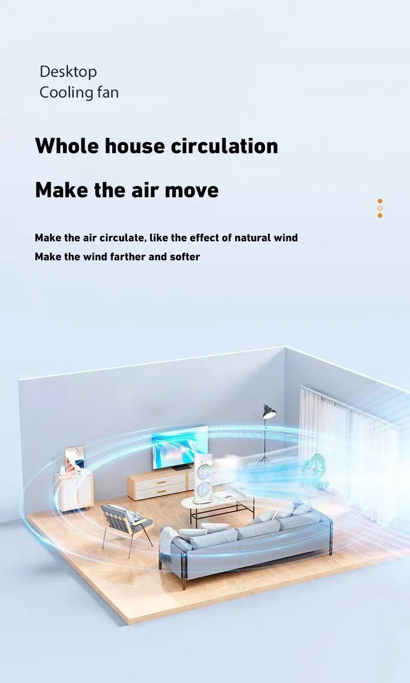Xiaomi Double-Headed Spray Air Conditioner Fan 3 Speeds Rechargeable USB Desk Air Cooler Night Light with Remote for Office Home