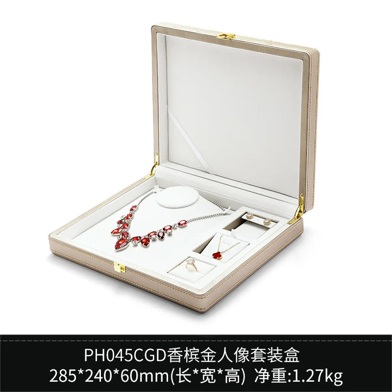 Factory Direct Supply New Jewelry Storage Set Box Three Gold Rings Earrings Earrings Necklace Display Box Jewelry Packaging
