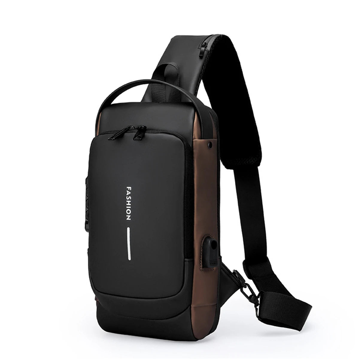 Men's Multifunction Anti-theft USB Shoulder Bag Man Crossbody Cross Body Travel Sling Chest Pack Messenger Pack for Male-LJX