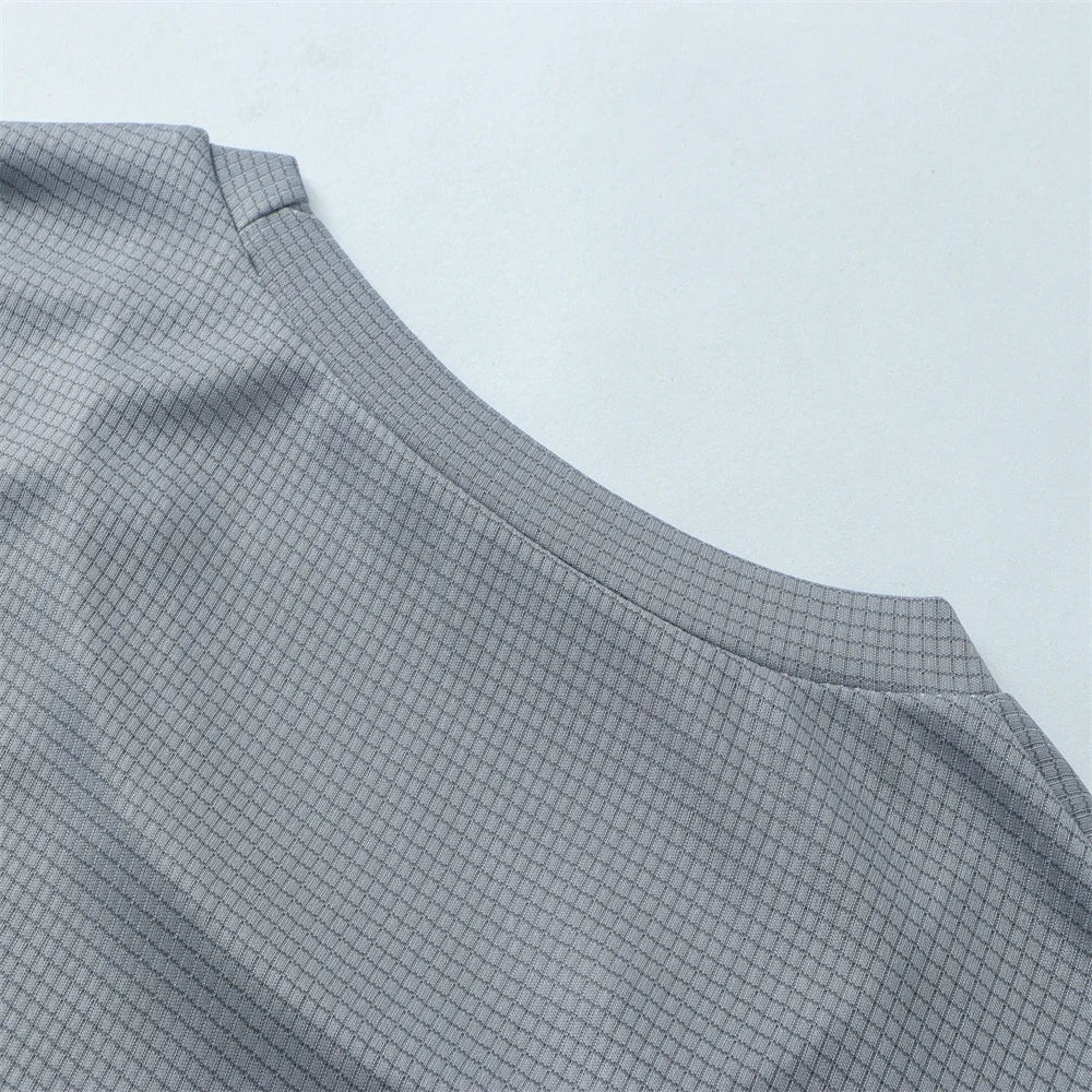 NO LOGO Men's Quick Dry Short Sleeve Gym Running Moisture Wicking Round Neck T-Shirt Training Exercise Gym Sport Shirt Tops