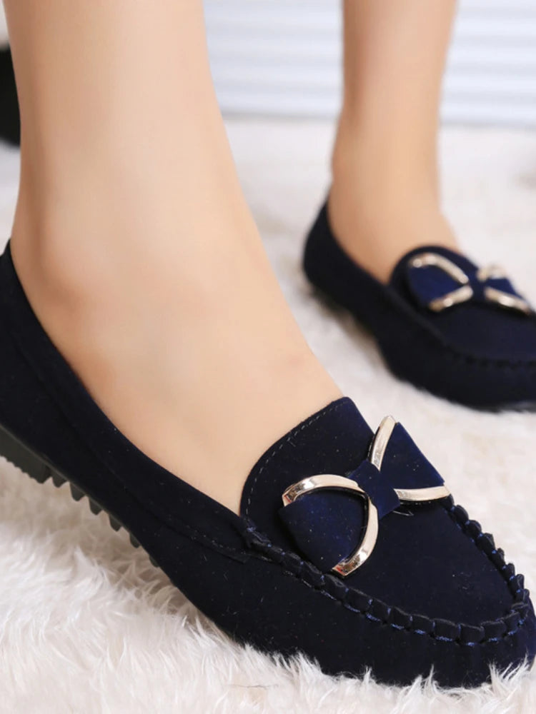 Women's Flat Shoes Fashion Casual Lofers 2023 Ladies Elegant Butterfly-Knot Comfortable Shoes Women Soft Classic Office Shoes