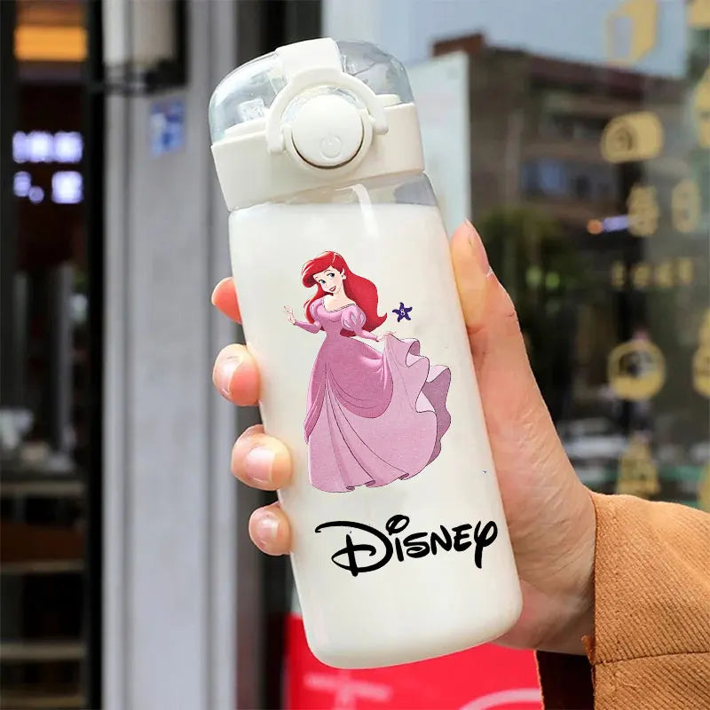 Straw 600/400ML Water Cup Princess Children Portable Plastic Mermaid Frozen Transparent Large Capacity Sport Water Bottle
