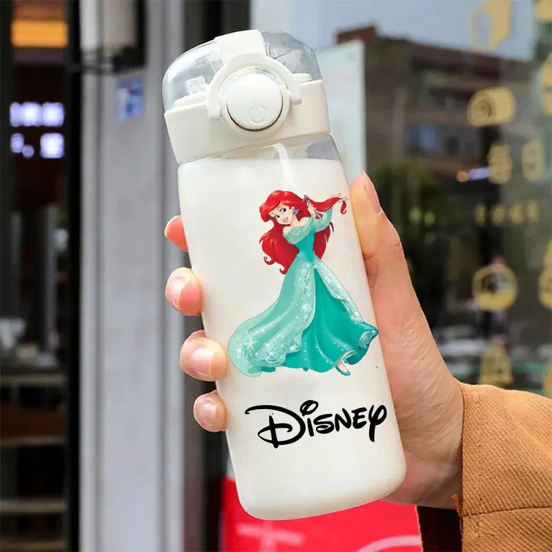 Straw 600/400ML Water Cup Princess Children Portable Plastic Mermaid Frozen Transparent Large Capacity Sport Water Bottle