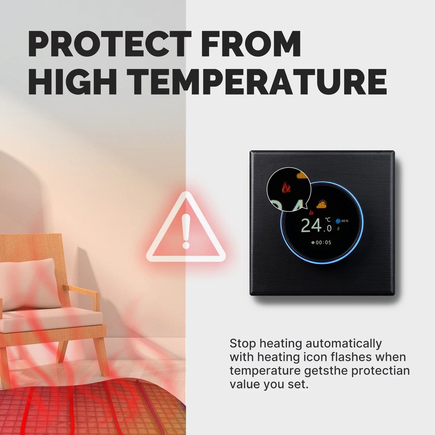 WiFi Smart Home Heating Knob Thermostat Temperature Controller For Water Gas Boiler Electric Heating Works with Alexa GoogleHome
