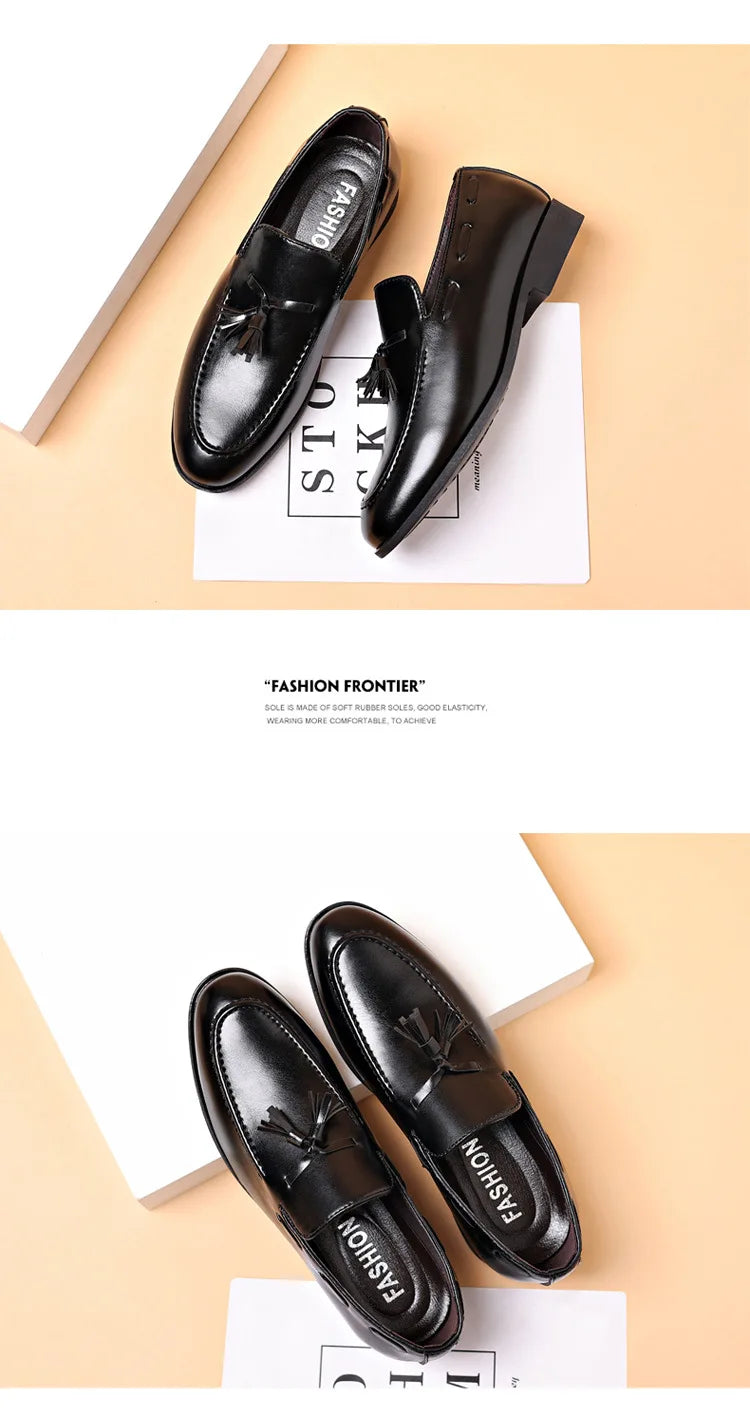 Men's Dress Shoes New Pu Leather Fashion Shoe for Men Large Size Business Formal Casual Shoes Slip on Wedding Lace-up Men Shoes