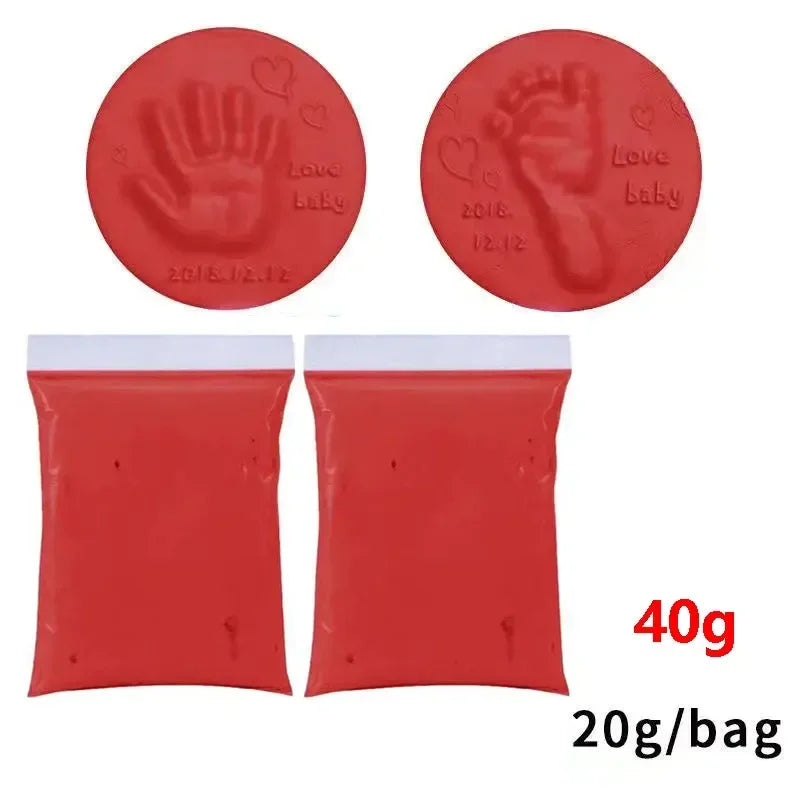 20/40g Baby DIY Hand and Footprint Soft Clay Fluffy Material, Baby Handprint Imprint And Foot Print Mud, Handprint Fingerprint