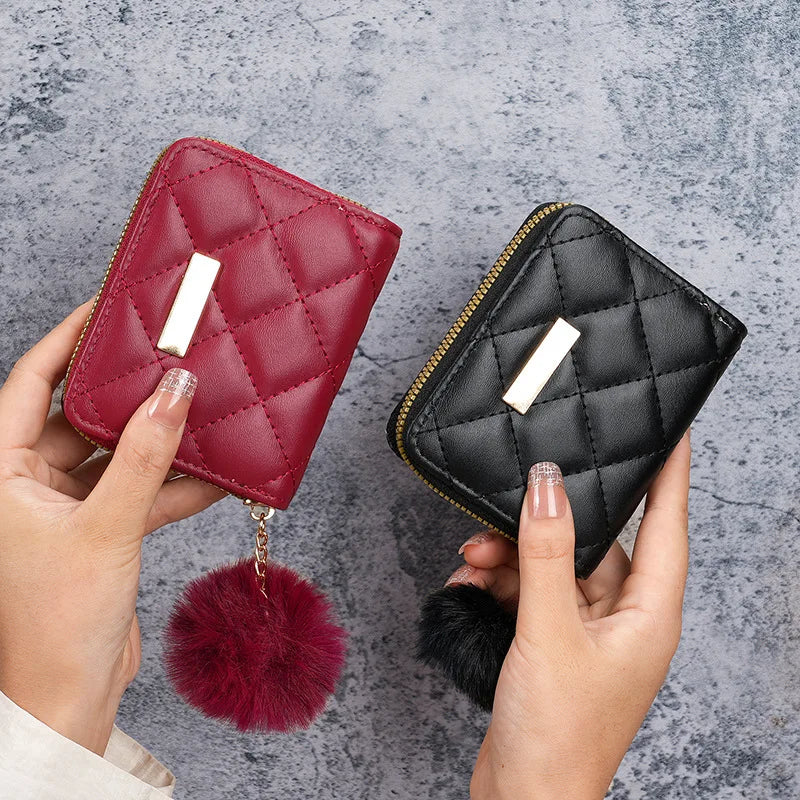 Women Short Wallets PU Leather Female Small Purses Leather Card Holder Wallet Woman Zipper Wallet Coin Purse Money Bag