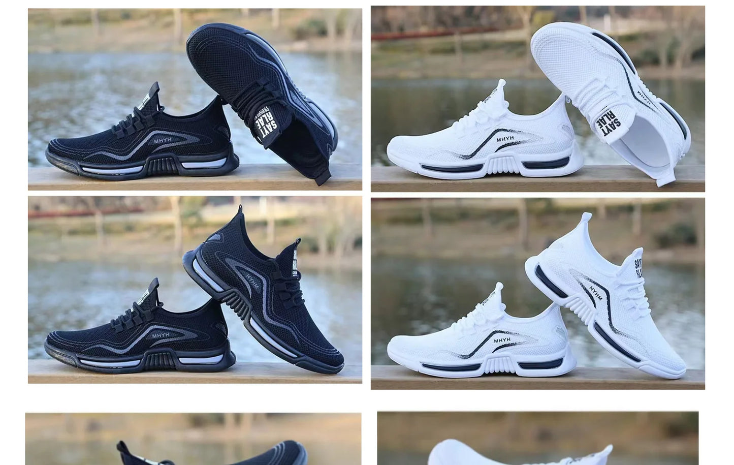 2025 Men's Summer New Sports Shoes Comfortable and Breathable White Shoes Fly Woven Breathable Casual Sneakers for Men