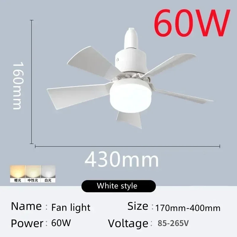 LED 30W Ceiling Fan Light E27 Remote Control Remote Dimming Fan Light Living Room Bedroom Study Home Electric Fans AC85-265V