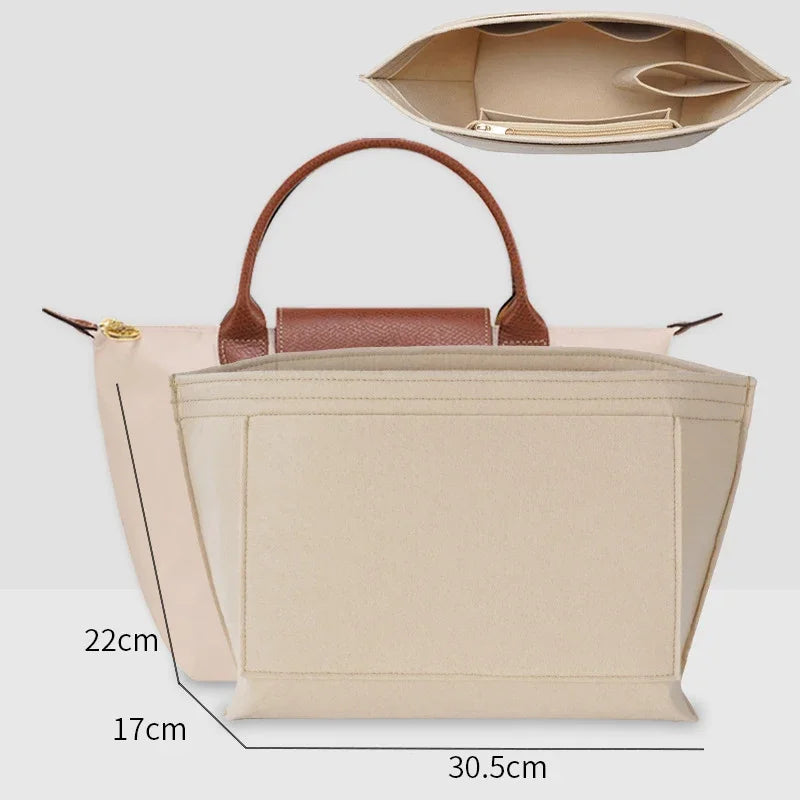 Bag Organizer For Longchamp Mini Bag Storage Bag The Liner Bag Felt Purse Insert Handbag Liner Bag