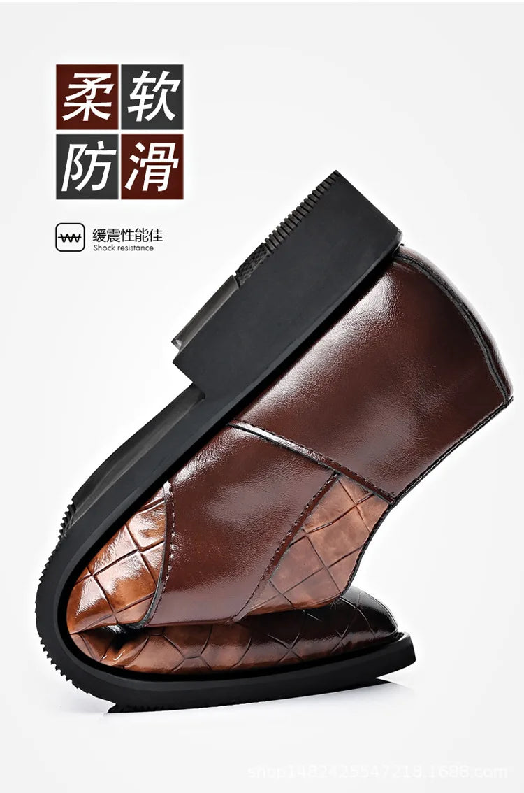 Luxury Leather Shoes for Men Brand Derby Shoes for Men Pointed Toe Lace-up Men's Formal Shoes Handmade Business Footwear 2024