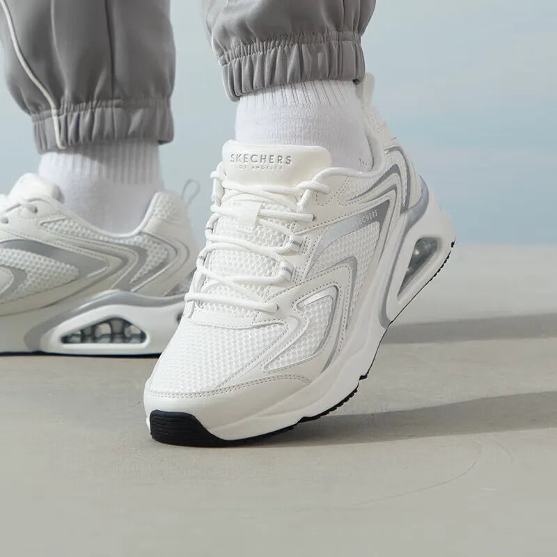 Skecher men's shoes 2025 new anti-slip wear sports shoes Light breathable casual shoes Air cushion running shoes 183075-WHT