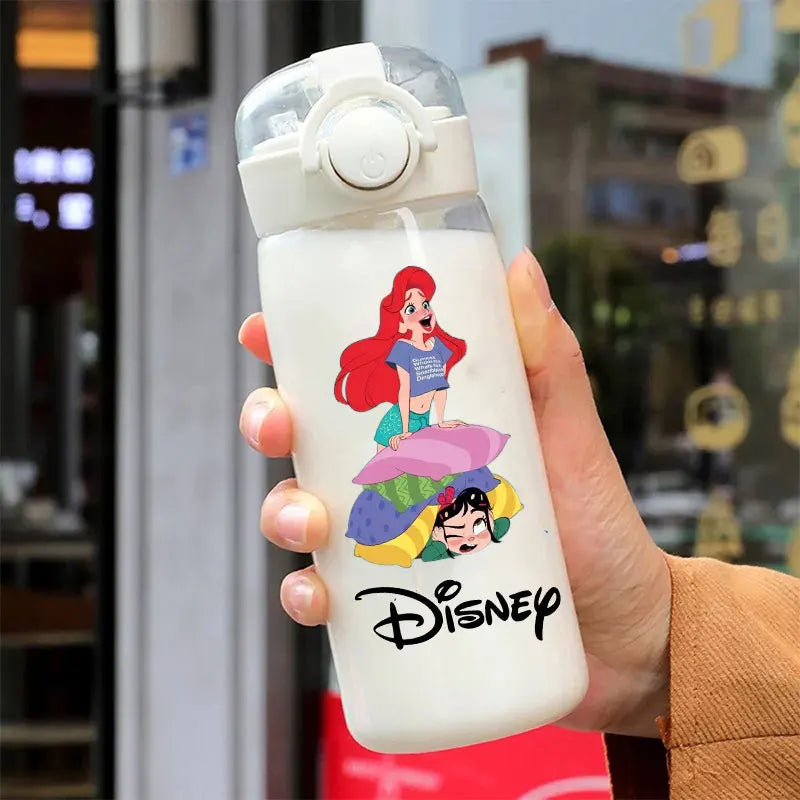 Straw 600/400ML Water Cup Princess Children Portable Plastic Mermaid Frozen Transparent Large Capacity Sport Water Bottle