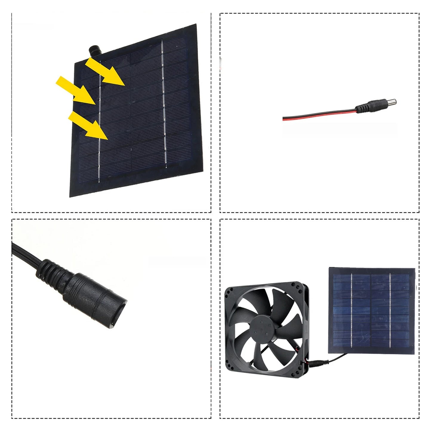 Solar Panel Fan Kit 20W IP65 Waterproof for Outside Small Chicken Coops Greenhouses Sheds Pet Houses Window Exhaust