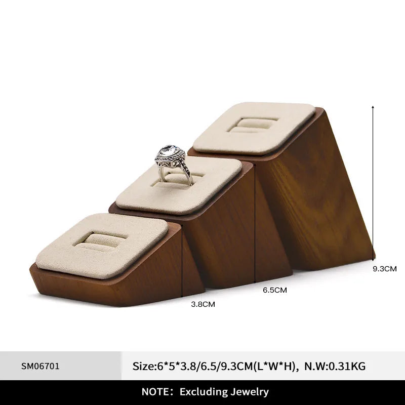 Oirlv Wooden Jewelry Tray Set Bracelet Ring Display Props Sets Jewelry Organizer Holder Necklace Display Stand Jewelry Plate