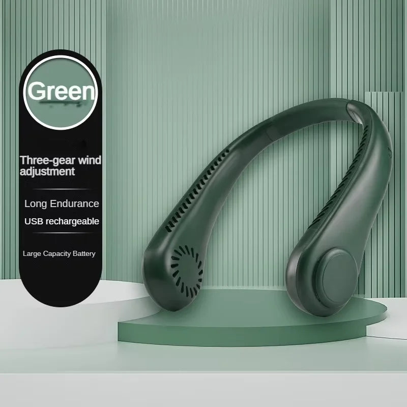 Portable Hands-Free Neck Fan,Bladeless Rechargeable 3-Speed Air Cooler,Battery Life&High Wind Speed for Outdoor, Sports, Travel