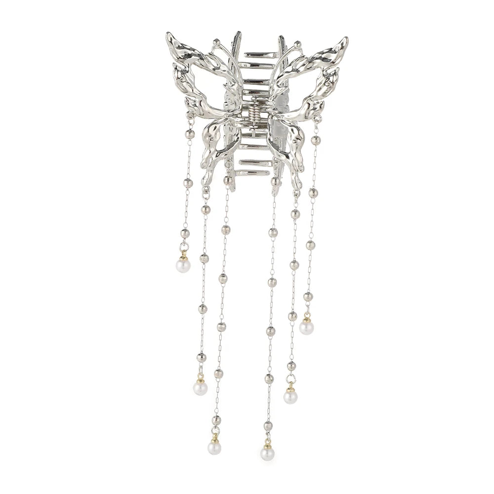 AWAYTR Shark Crab Clips Girls Hairpin Hair Accessories Korean Women Simple Hair Claw Clip Butterfly Pearl Tassel Hair Clip