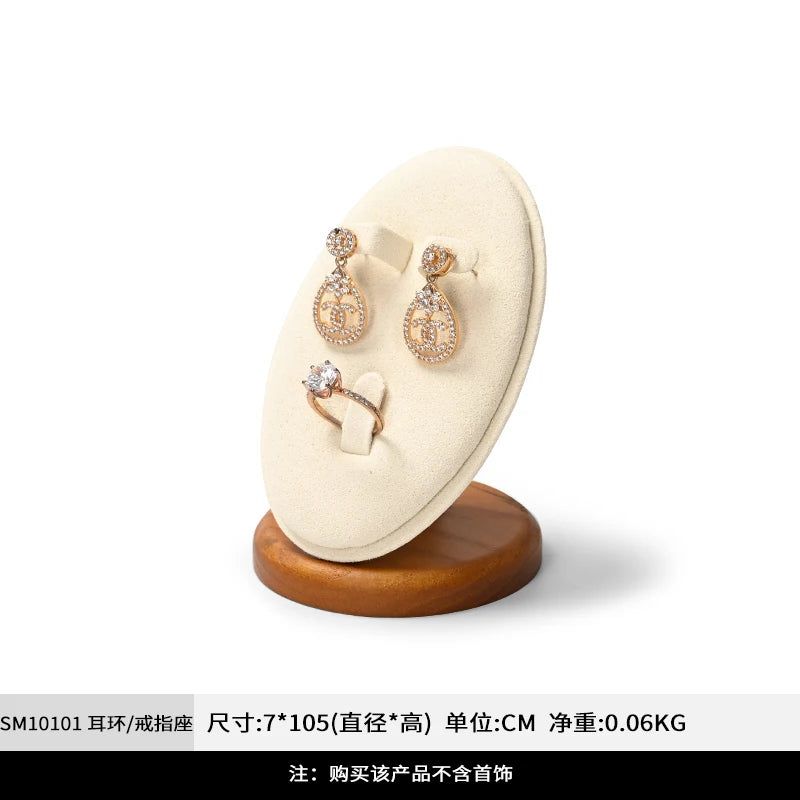 Oirlv Wooden Jewelry Tray Set Bracelet Ring Display Props Sets Jewelry Organizer Holder Necklace Display Stand Jewelry Plate