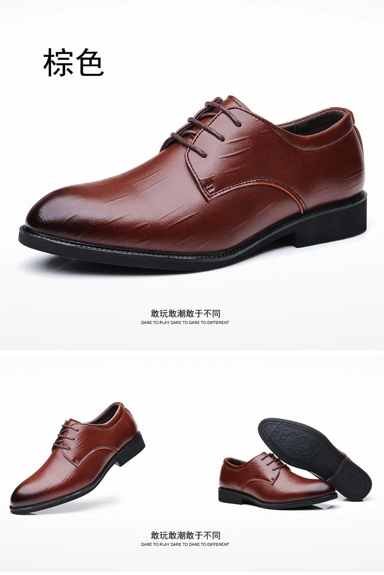 Mens Leather Dress Shoes Men's Formal Social Male Shoe Casual Business Pointed Toe Luxury Party Designer Shoes for Men