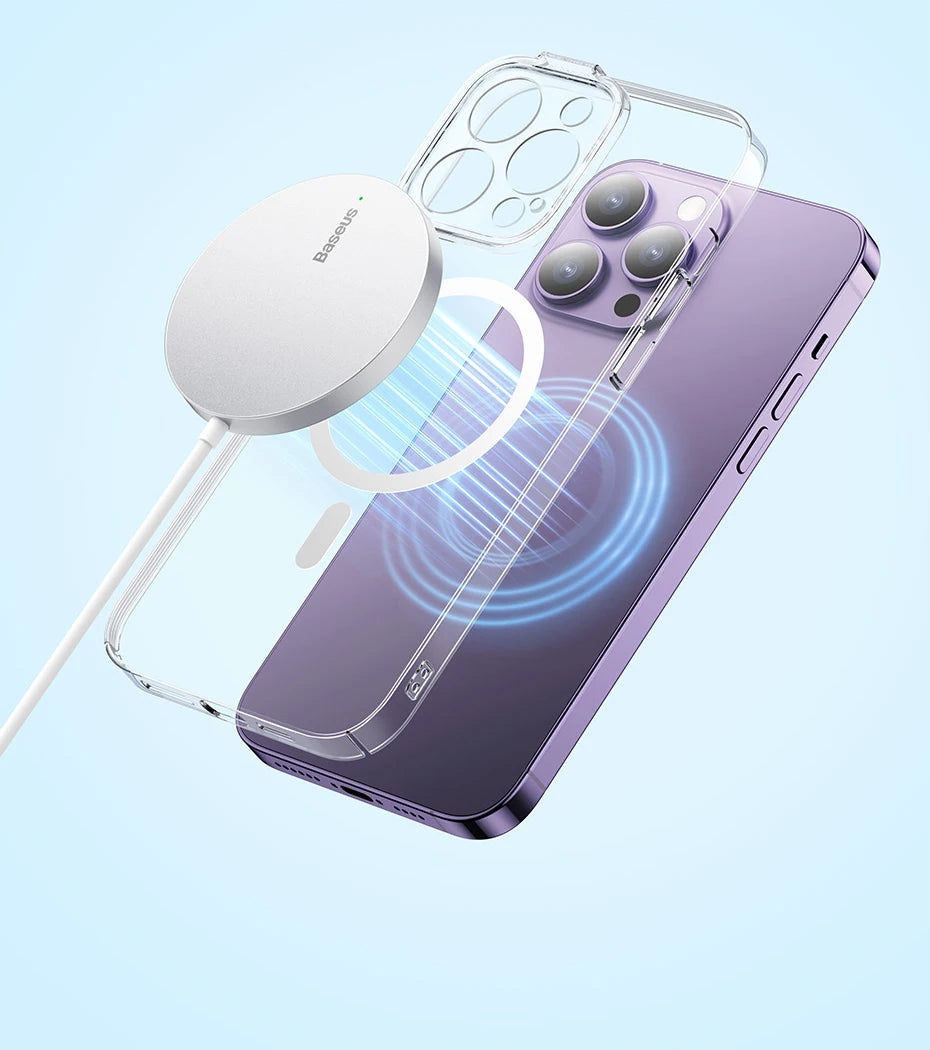 Baseus 15W Magnetic Wireless Chargers for iPhone 15 Qi Wireless Charger Fast Charging Pad for iPhone 13 12 Mini Phone Charger