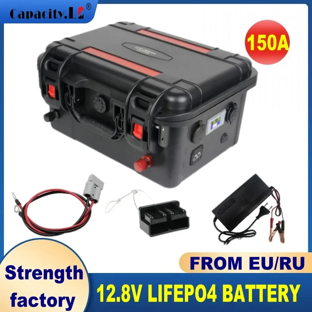 Capacity 12V 100AH 120Ah 150Ah 200AH Lifepo4 Battery Pack Rechargeable Battery For RV Solar Motor Outdoor Camping Part Inverter