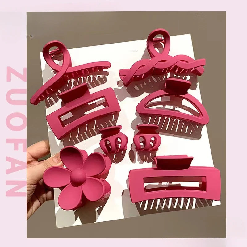 Set of 8 Plastic Hair Clip,Large hair Accessories, Simple hairpin,Thin hair Styling Tools for women
