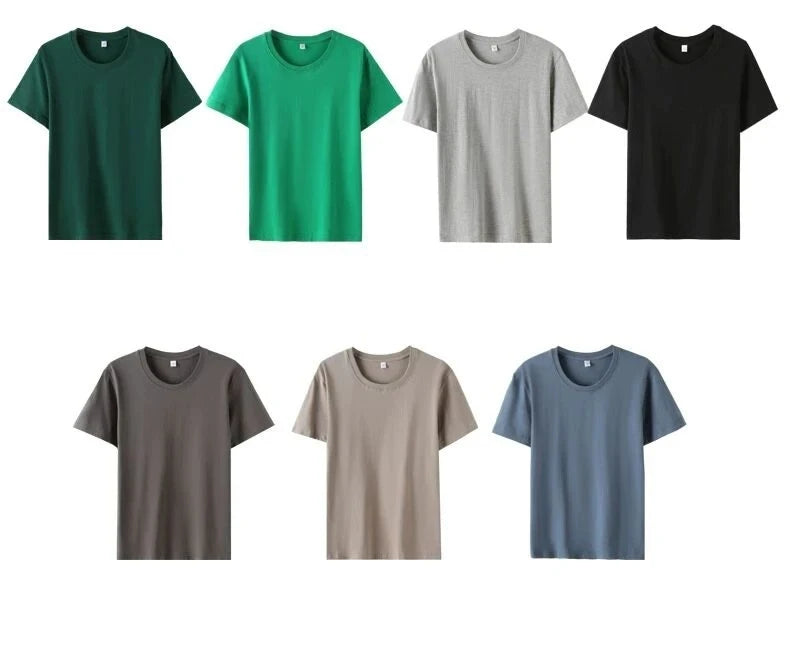 180gsm Cotton Solid Colors Blank T Shirts Mens Women Short Sleeve Daily Tees Casual Regular Fit Summer Basic O-neck Tops