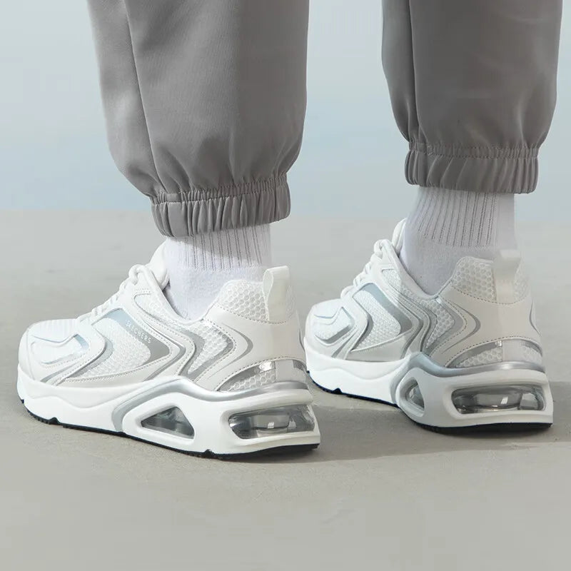 Skecher men's shoes 2025 new anti-slip wear sports shoes Light breathable casual shoes Air cushion running shoes 183075-WHT