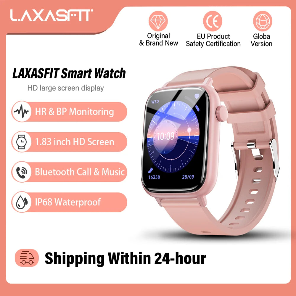 LAXASFIT New Smart Watch Bluetooth Talk Man Woman Smartwatch 100+ Sports Functions Fitness Bracelet Customized Dial Smart Watch