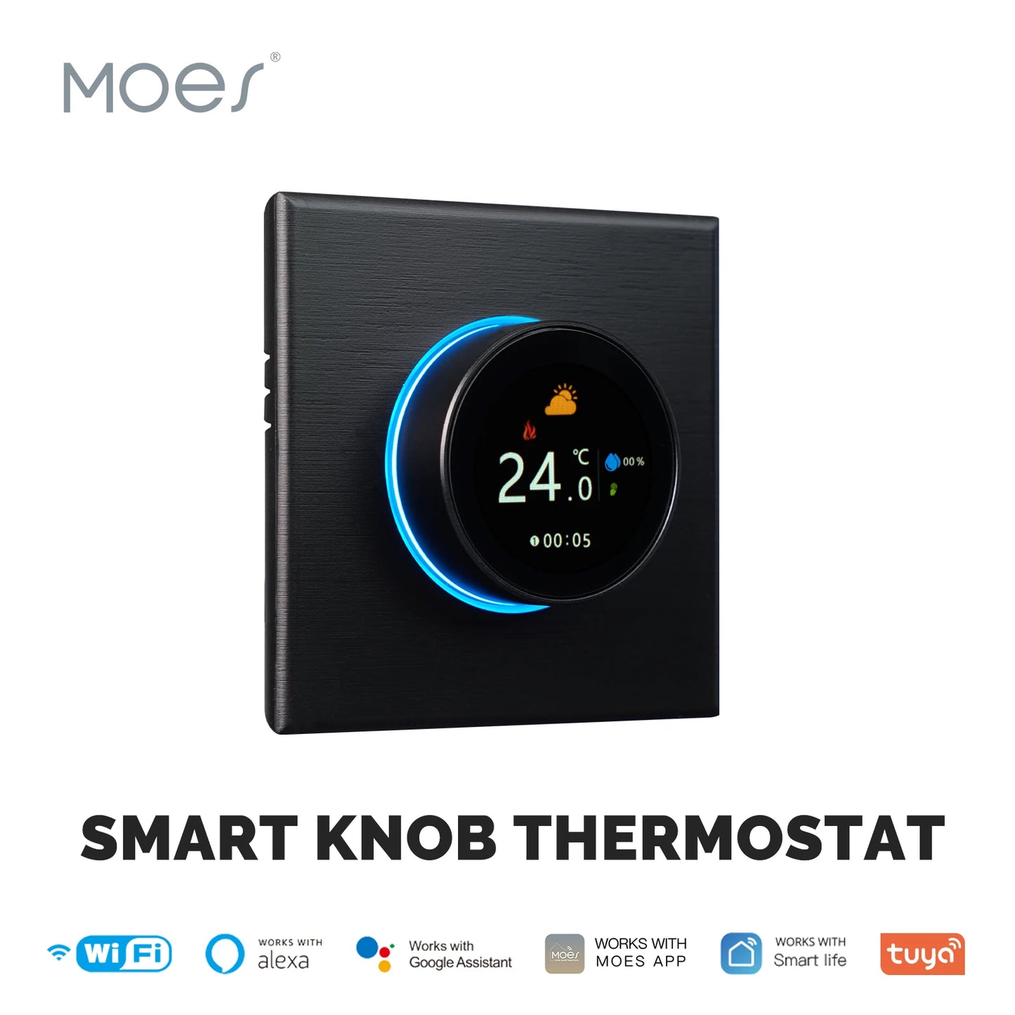 WiFi Smart Home Heating Knob Thermostat Temperature Controller For Water Gas Boiler Electric Heating Works with Alexa GoogleHome