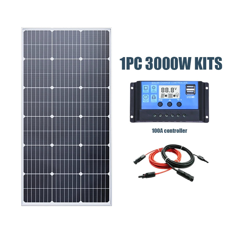 6000W Solar Panel 18V High Efficiency 3KW Portable Power Bank Flexible Charging Outdoor Solar Cells For Battery Home RV Camping