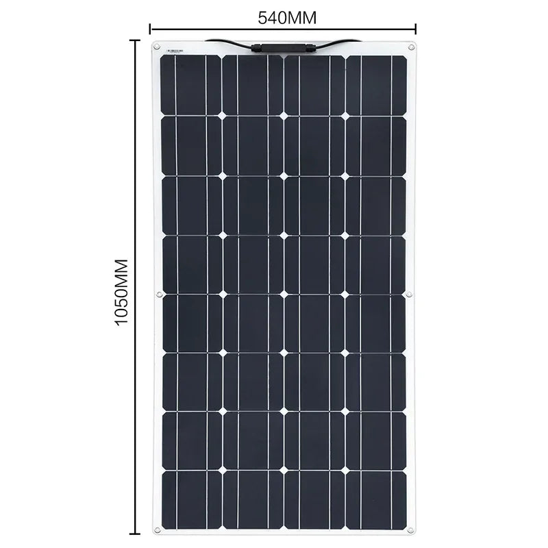 6000W-1000W 12V Flexible Solar Panel Kit - Waterproof Monocrystalline for RV Roofs/Camping/Off-Grid Power