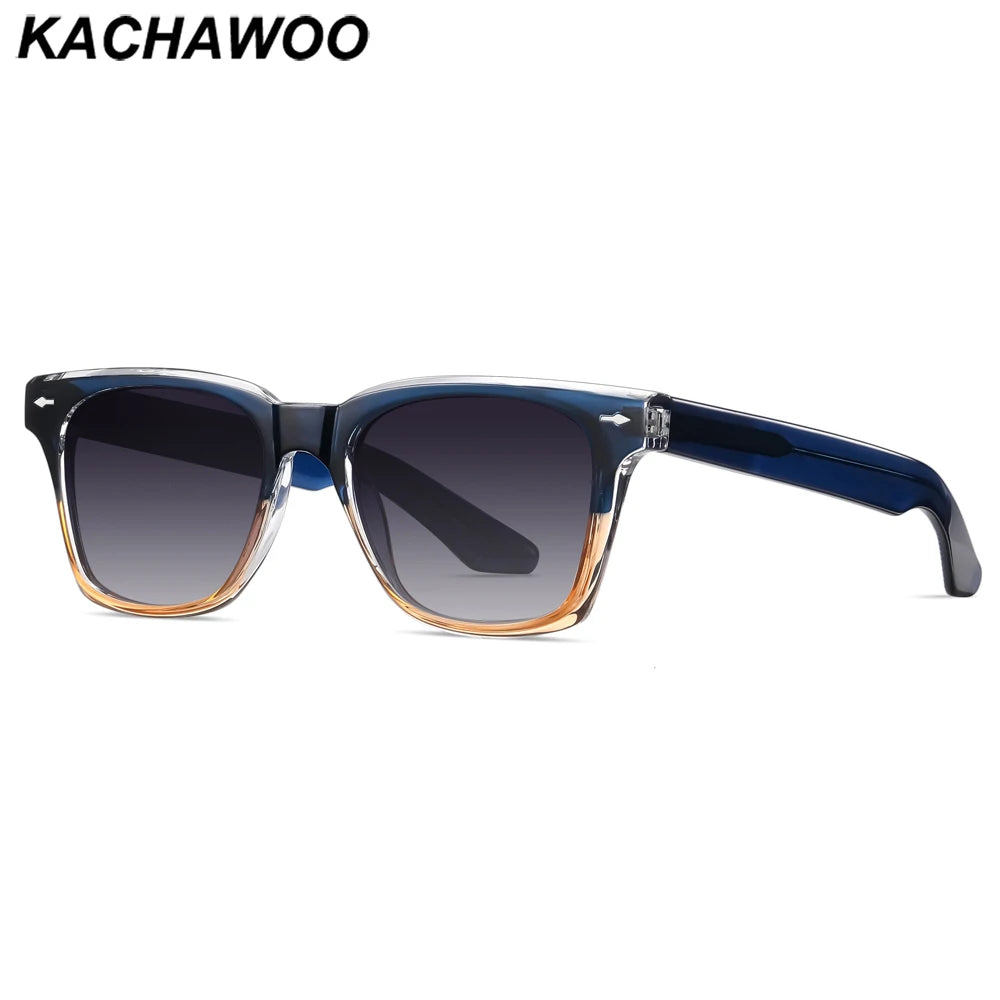 Kachawoo polarized sunglasses for men tr90 frame acetate square eyeglasses frame women trendy European style blue orange grey