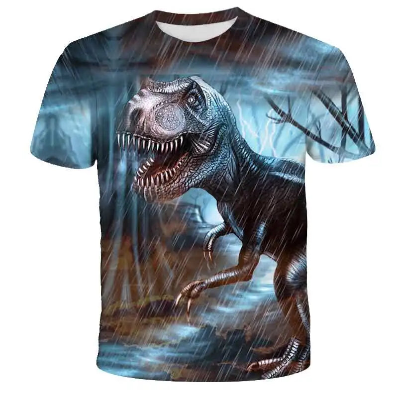 2024 Child Boys Girls Dinosaur T-shirts Summer Short Sleeve Boy Clothes Causal T Shirt Tops Tee Children's clothing 3-14 year