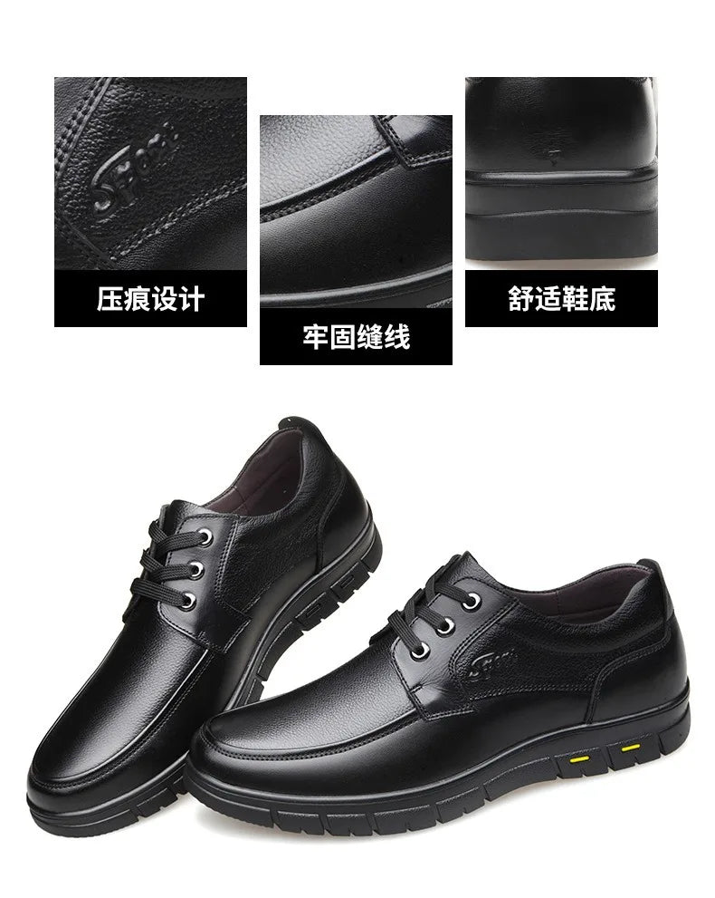 Hot Sale Men Genuine Leather Casual Shoes Soft Sole Walking Shoes Luxury Brand Middle-aged Old Man Dad Lightweight Loafers Shoes