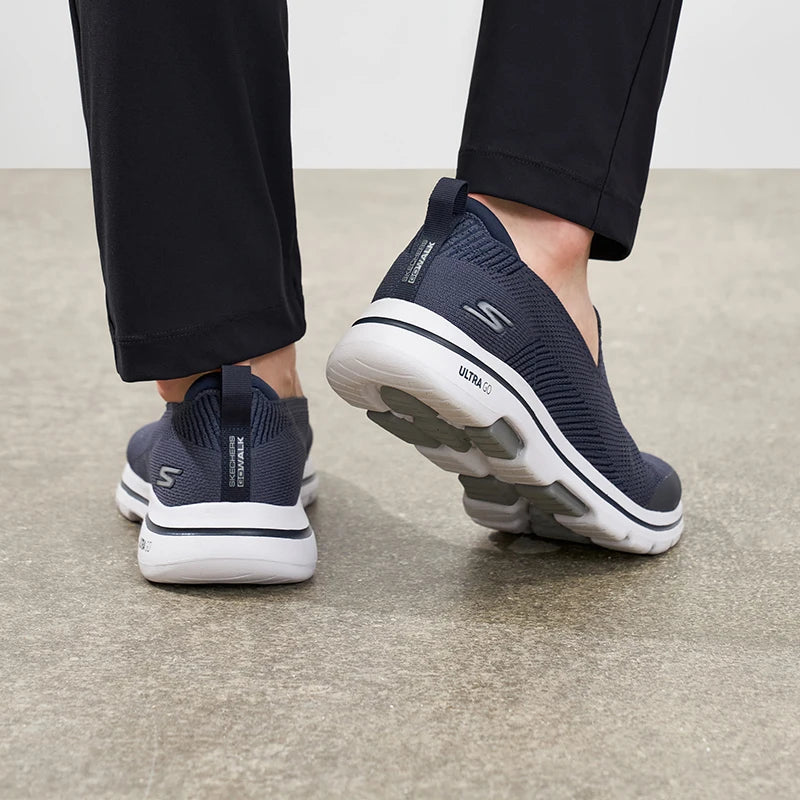 Skechers Shoes for Men GO WALK 5 Slip-on Walking Shoes Soft Comfortable Non-slip and Breathable Man Sneakers tenis masculino