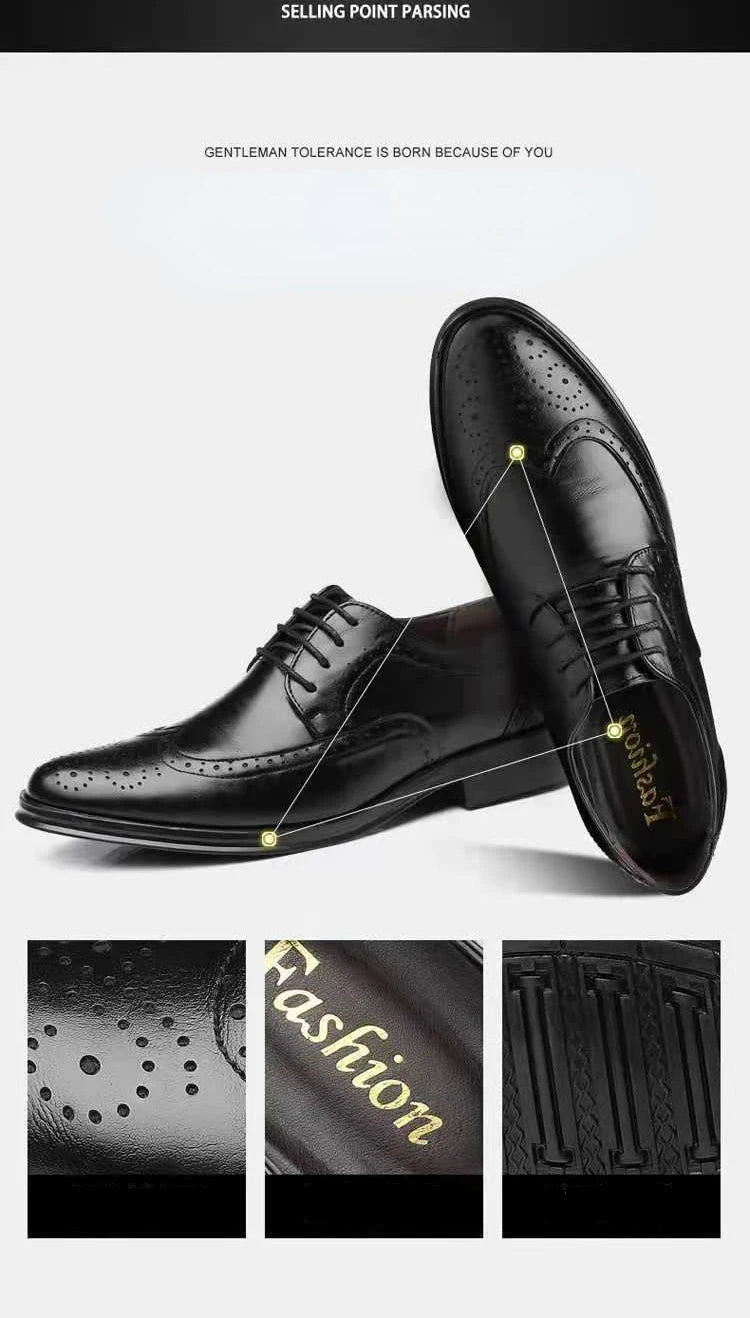 Men Oxford Shoes Luxury Leather Brogue Shoes Male Classic Business Formal Shoes High Quality Handcrafted Men Party Wedding Shoe