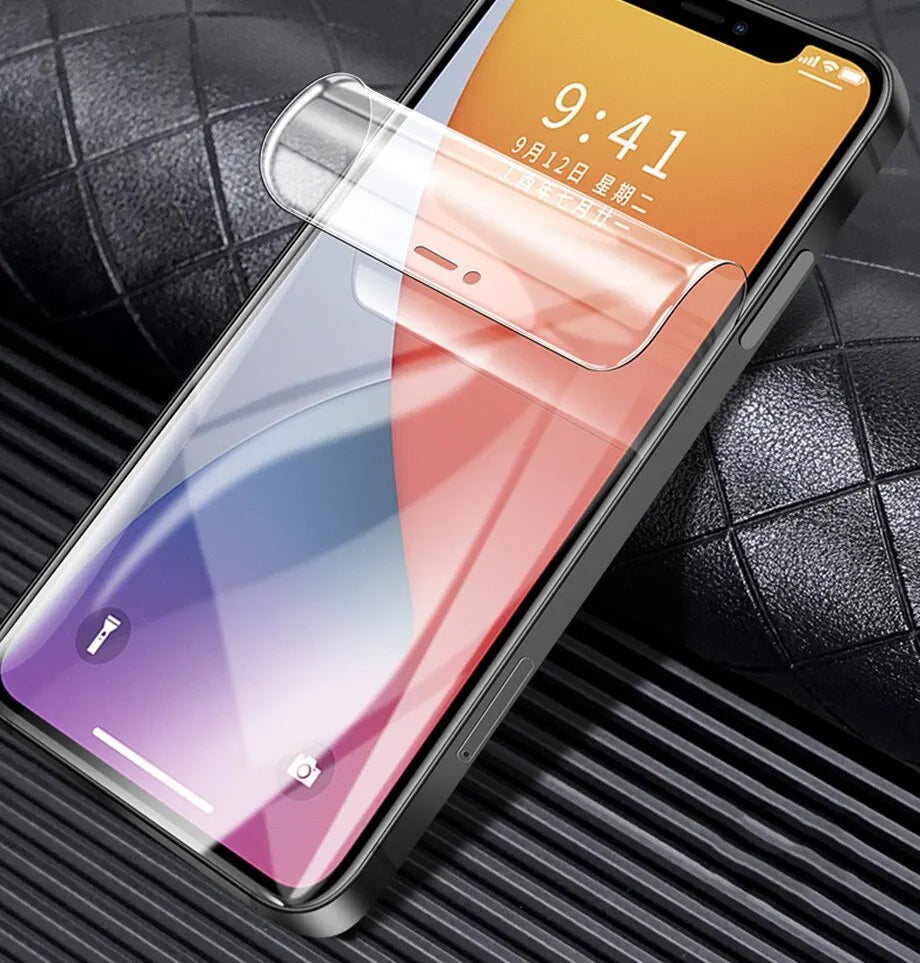 4Pcs Hydrogel Film Full Cover For iPhone 11 12 13 14 15 Pro Max Screen Protector For iPhone X XS MAX XR 6 7 8 Not Glass