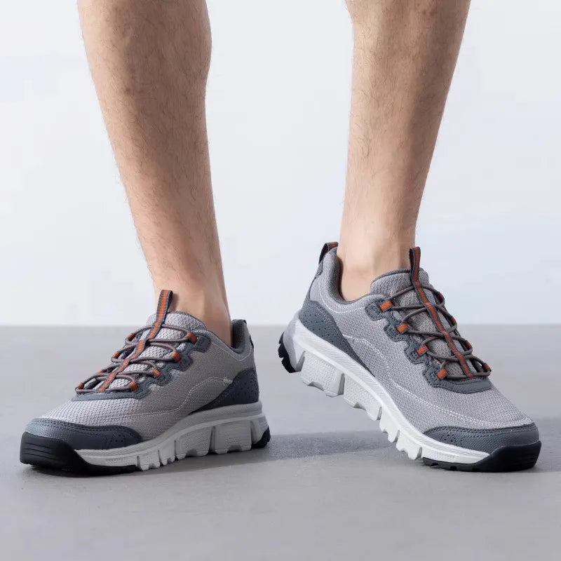 Skechers men's sneakers New summer fashion breathable casual shoes Lightweight comfortable walking shoes 237704-GYOR