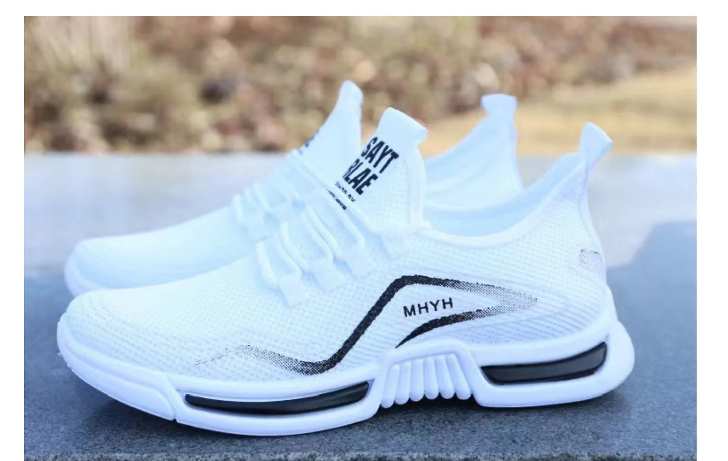 2025 Men's Summer New Sports Shoes Comfortable and Breathable White Shoes Fly Woven Breathable Casual Sneakers for Men