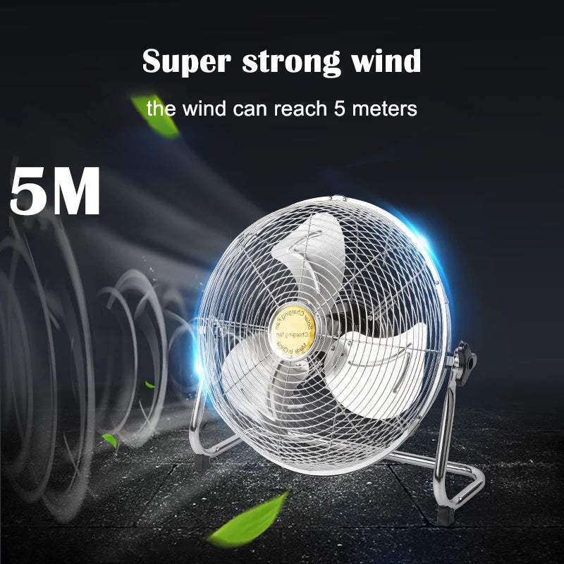 2025 New Household solar fan 12-speed large wind outdoor portable camping fan USB mobile phone fishing light charging