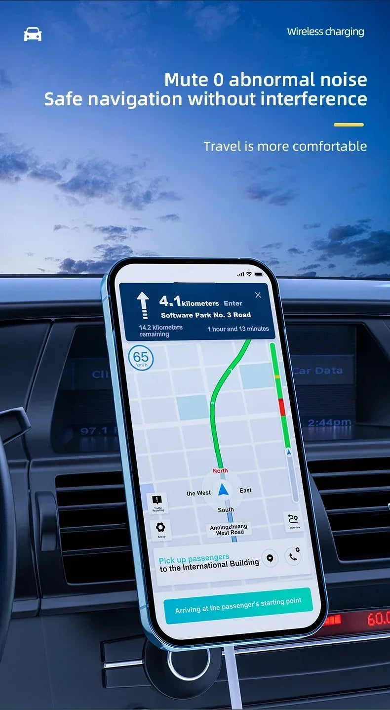 VIKEFON 30W Magnetic Car Wireless Charger For iPhone 12 13 14 15 pro max Air Vent Car Phone Holder Stand Fast Car Charging