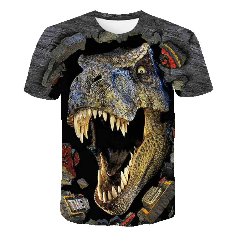 2024 Child Boys Girls Dinosaur T-shirts Summer Short Sleeve Boy Clothes Causal T Shirt Tops Tee Children's clothing 3-14 year