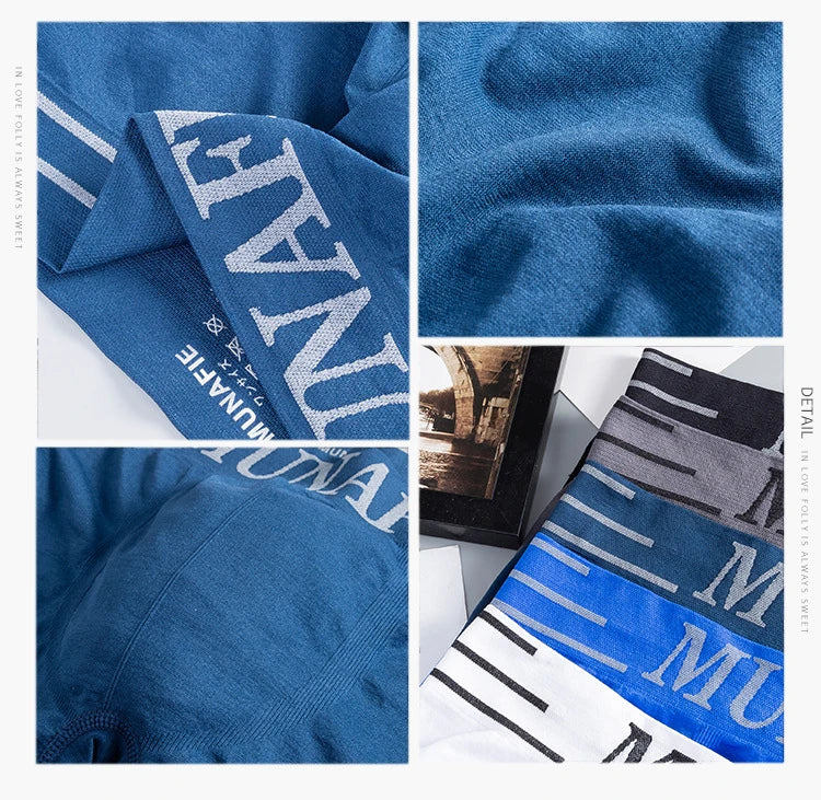 1pc Boxer Briefs Men Shorts Underpants Sexy High Elastic Comfortable Panties Mid-waist Underwear Breathable Male Boxershorts