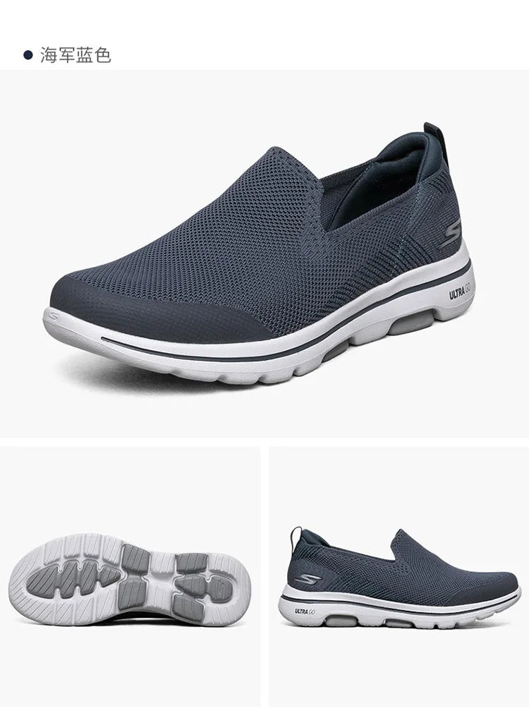Skechers Shoes for Men GO WALK 5 Slip-on Walking Shoes Soft Comfortable Non-slip and Breathable Man Sneakers tenis masculino