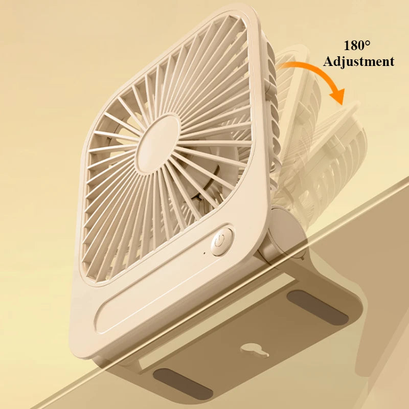 Eary Summer Portable Fans Magnetic Thin USB Rechargeable Air Cooling Fan 180° Adjustable 4-speed Cool Air for Home Office Study