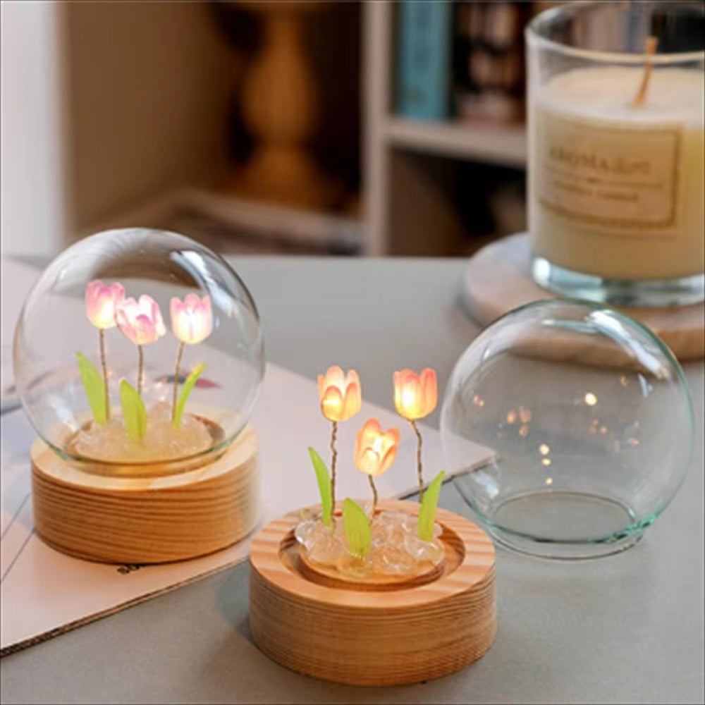 Tulip-Inspired Night Light - Elegant Floral Lamp for Bedroom Decor, Perfect Valentine's Day Gift and DIY Material for Creative Projects