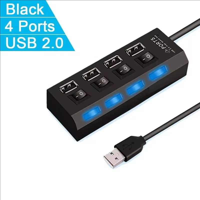 Switch Extension Hub 7-Port USB2.0 Hub Computer USB Extension Hub One Drag Seven USB2.0 Splitter PC Laptop Desktop